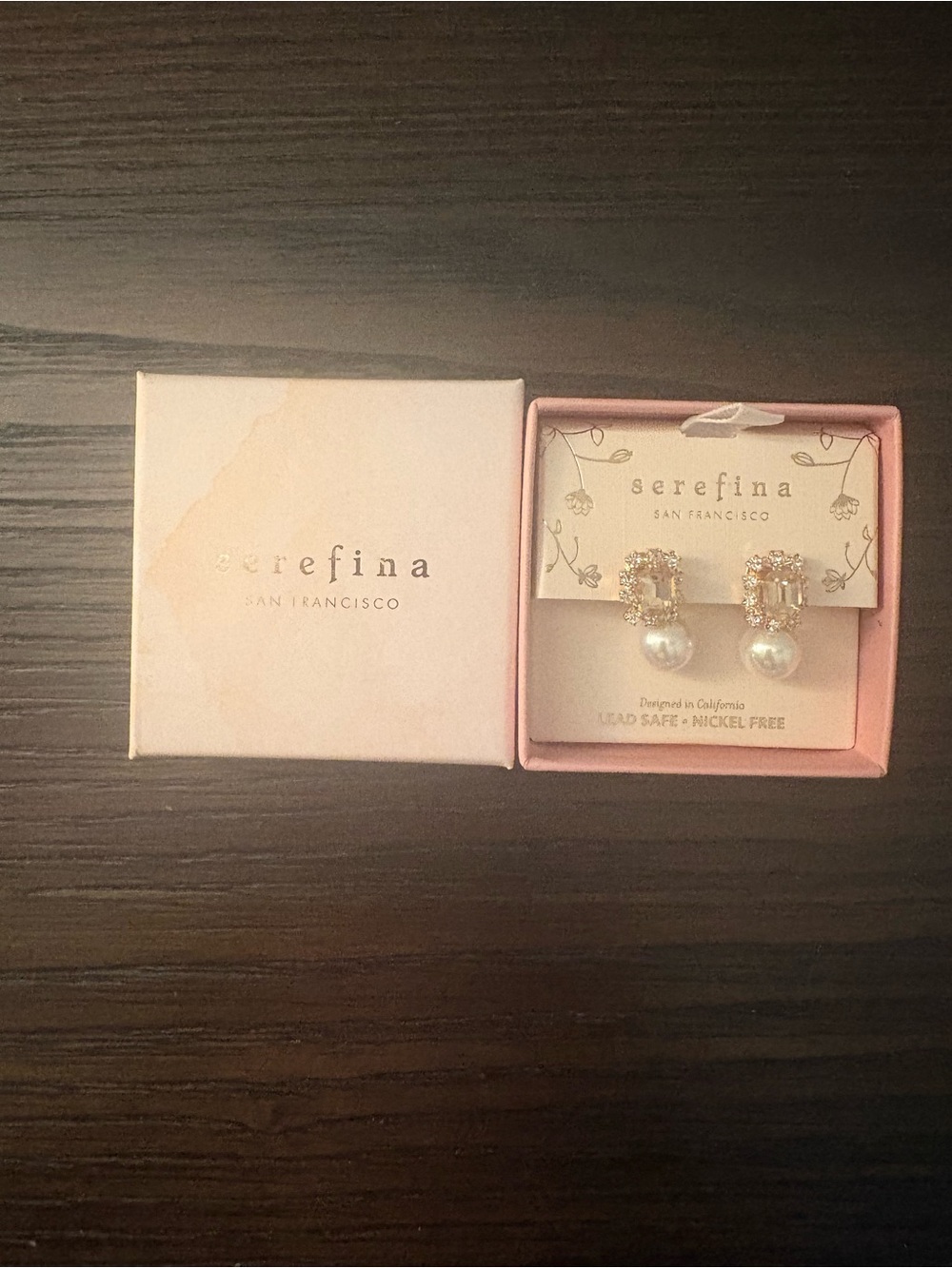 NEW Serefina Pearl Drop Crystal Earrings